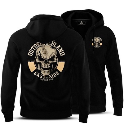 Ostdeutschland Hoodie Zip Jacke Sweatshirt Herren   schwarz   Streetwear