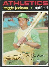 REGGIE JACKSON 1971 TOPPS BASEBALL #20 GOOD TO VG OAKLAND A'S SET FILLER AT BEST