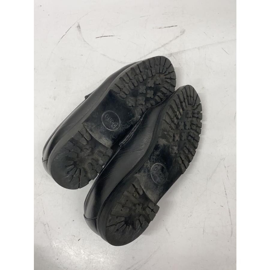 GUCCI Gold Hardware Leather Loafers Dress Shoes Size:37/JP:24 Black 141135K Auth thumbnail 4