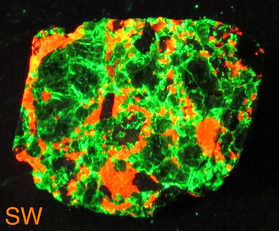 Bi-Wave Willemite Calcite Franklinite Ore Fluorescent Mineral Franklin NJ