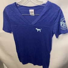 Victoria's Secret PINK dog shirt top small blue