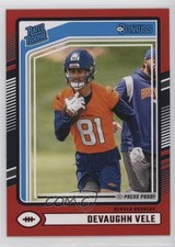 2024 Panini Donruss Rated Rookie Red Press Proof Devaughn Vele #395 1m1a