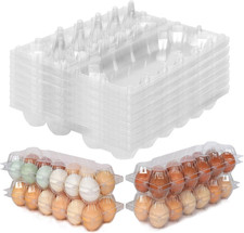 40 Packs Egg Cartons Cheap Bulk, Plastic for 12 Eggs, Clear Egg Cartons 2 X 6 Gr