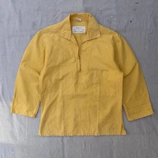 Vintage French Fisherman Smock MARIN “Pêche & Loisirs” Yellow Cotton Canvas 