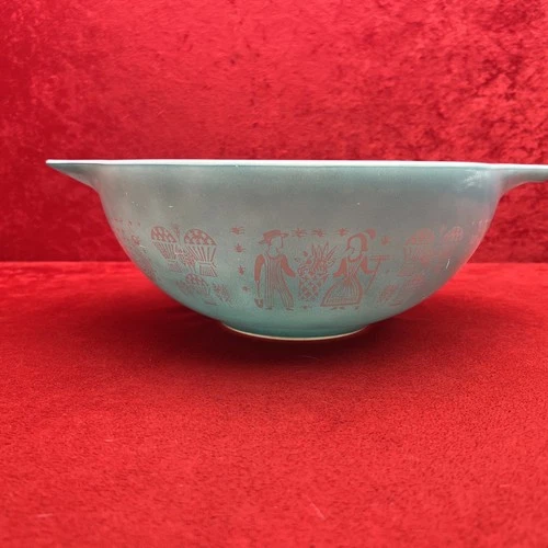 ✨Vintage Find✨ Pyrex Turquoise Amish Butterprint Cinderella #444A 4 Qt Bowl