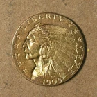 $2.50 1909 Indian Head Gold Quarter Eagle AU Philadelphia Mint * AvenueCoin