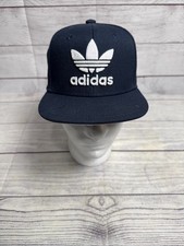 Adidas Embroidered Trefoil Logo Hat Adjustable Snap Back Retro Navy Blue Youth