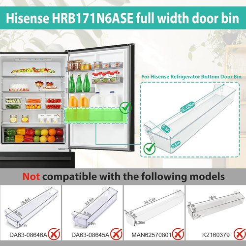 HRB171N6ASE Refrigerator Section Long Door Bin Compatible with Hisense Refrigera - Picture 4 of 9