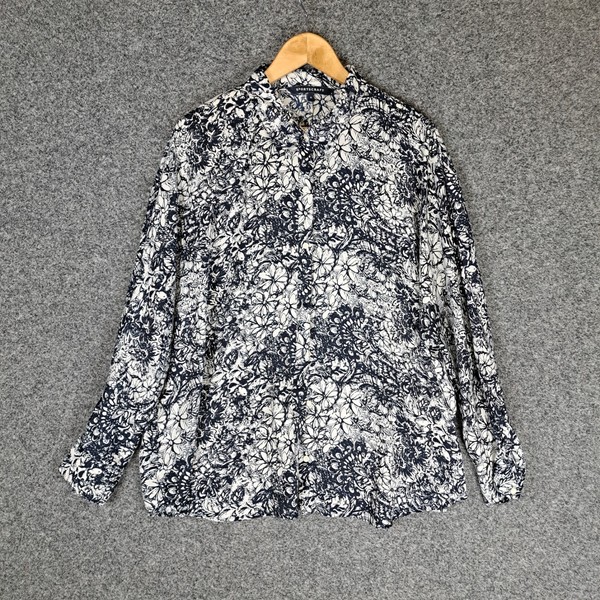 Sportscraft Blouse Top Womens Size 18 Button Up Shirt Black White