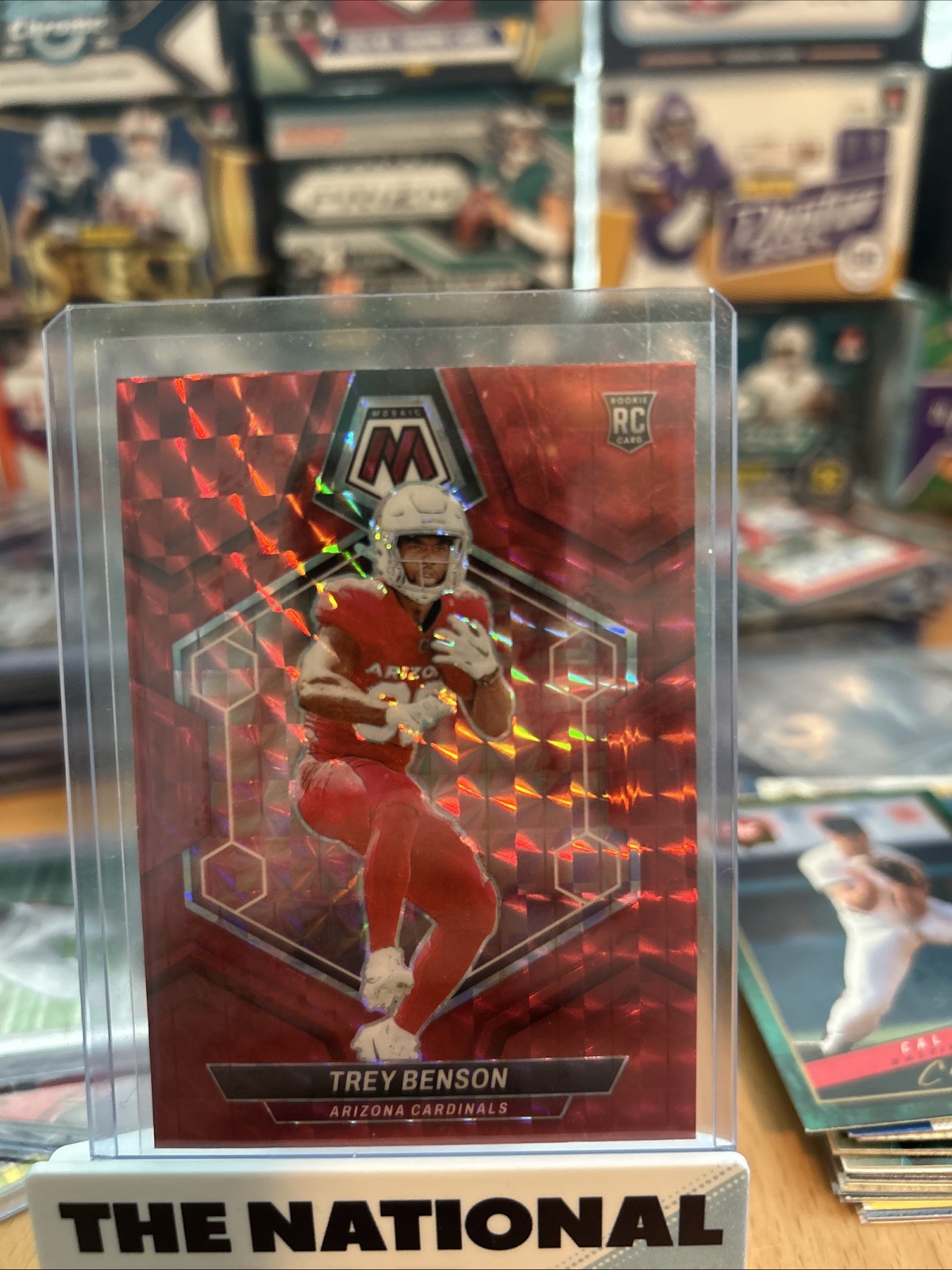 2024 Panini Mosaic - Rookies Trey Benson #360 Red Mosaic Prizm (RC)