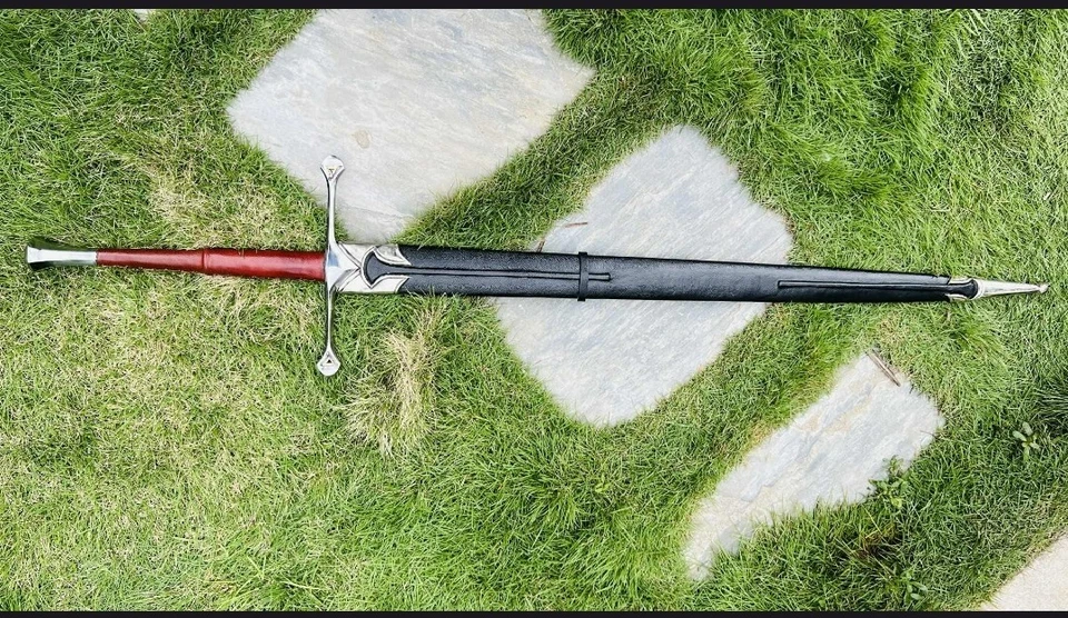 Espada Larga Medieval Real Forjada a Mano Acero Inoxidable/Espada Templaria de Dos Manos Foto 2 de 4