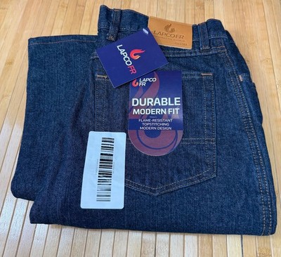 NWT Men's LAPCO FR Modern Fit Flame-Resistant Dark Blue Denim Jeans SZ 34x33