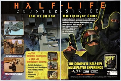 Half Life Counter-Strike - PC -  Vintage Original Print Ad/Poster Promo Art 2000