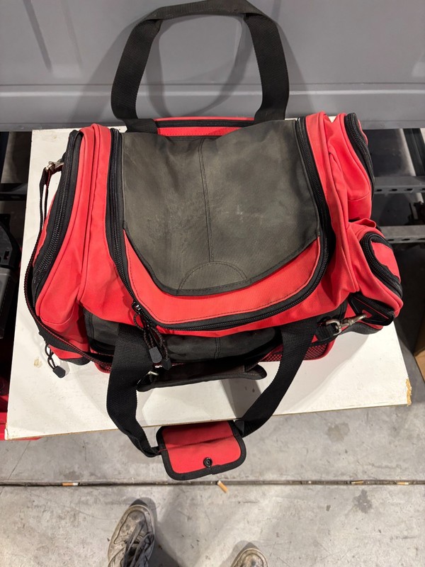 Red duffle bag large