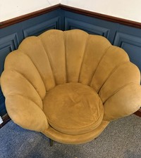 Mustard Gold Velvet Shell Curved Dining/ Bedroom Chair
