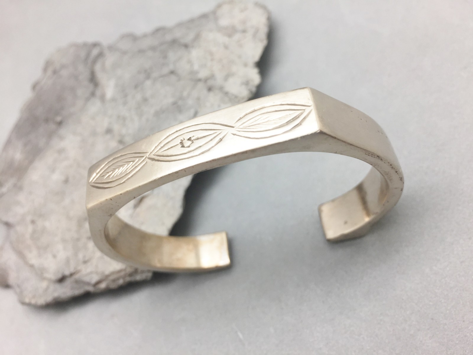 Solid Brass Cuff Bracelet Heavy Chunky Brutalist … - image 3