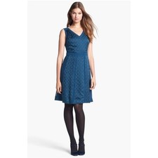 Tory Burch Hadley 100% Silk Sleeveless V-Neck A-Line Dress Knee Length Size 0