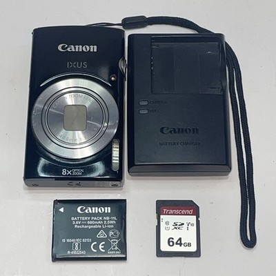 Canon IXUS 185 Digital Compact Camera Canon 8x Zoom Lens W/ Charger 64GB Tested