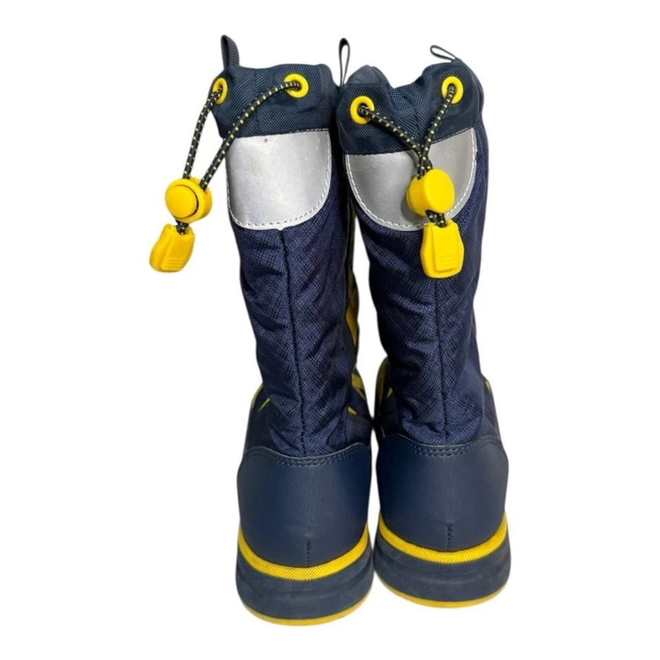 Botas de neve Lands’ End Youth tamanho 13 amarelo marinho impermeável isolada botas de inverno - Imagem 4 de 4