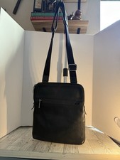 Borsa a tracolla vintage Cuoieria Fiorentina in pelle nera Italia YKK cerniere