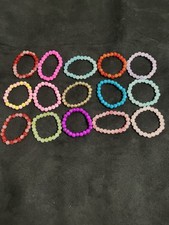 Lot of 15 Handmade Stretch Beaded Bracelets 7  . Multicolor