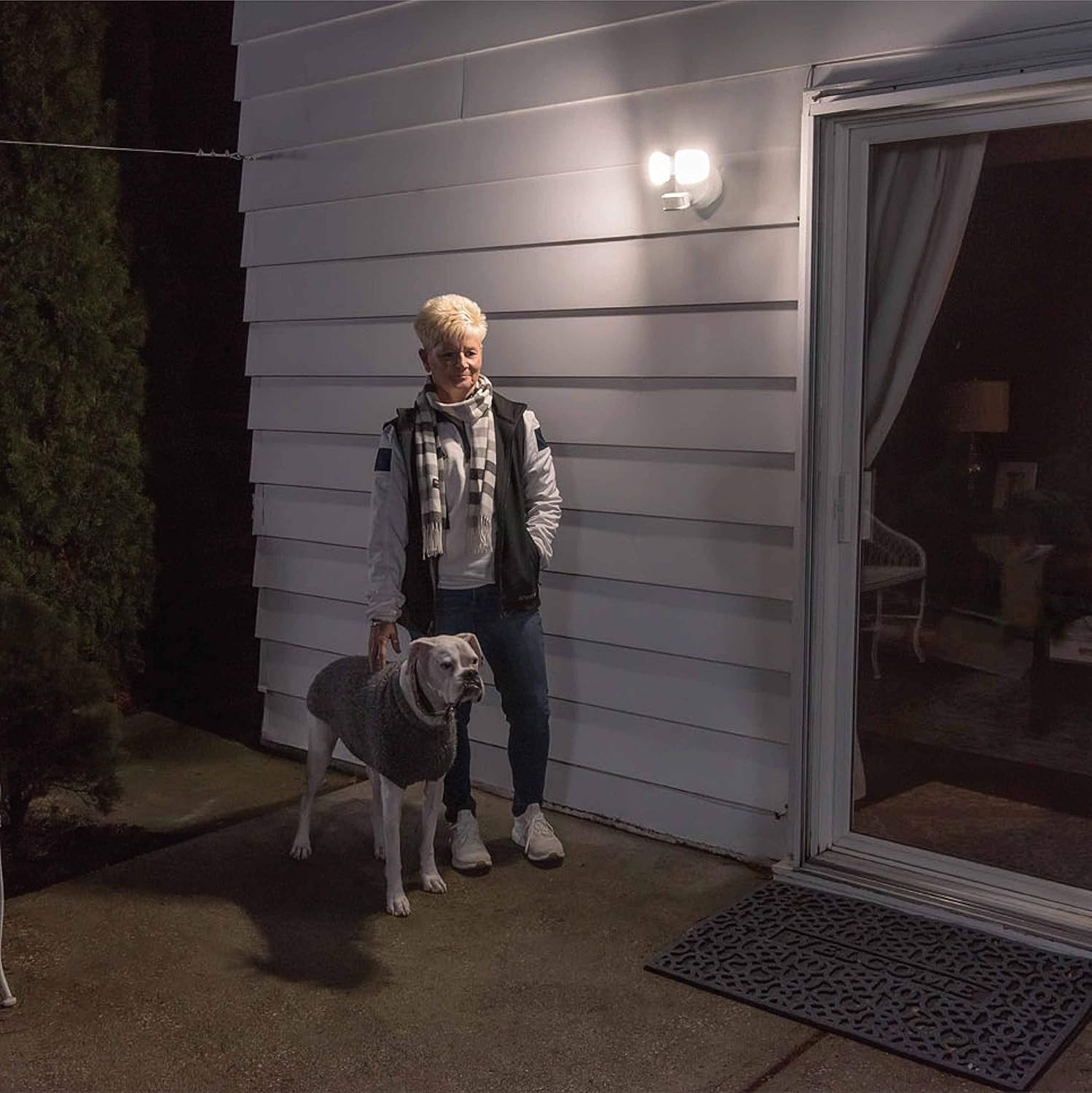 Mr Beams Wired Pro 2-Head Motion Sensing LED Security Light, 2700 Lumens, White