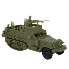 BMC CTS WW2 US M3 Halftrack - 4pc OD Green Plastic Army Men Medium, Od