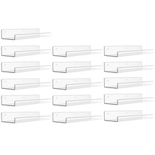 upsimples 16 Pack Acrylic Shelves for Wall Storage, 15" Floating Bookshelves ...