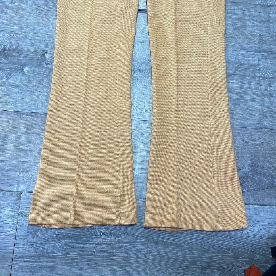 Винтажные мужские брюки двойной вязки расклешенные 36x34 оранжевый полиэстер Bell низ 70-х - Изображение 2 из 4