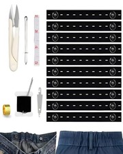 10 PCS Adjustable Waist Tightener Elastic Waistband Adjuster For Jeans Pants
