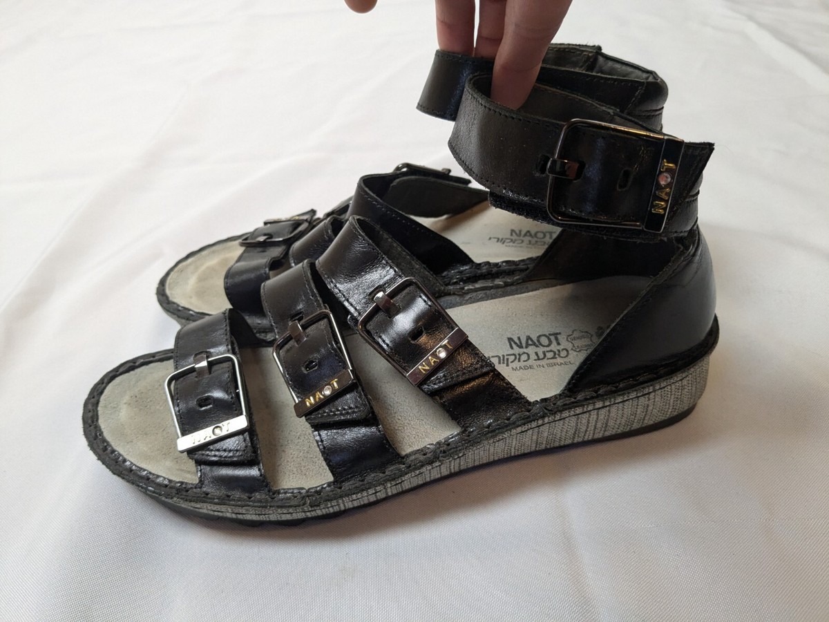 Noat Begonia Gladiator Black leather sandals EU 38 US