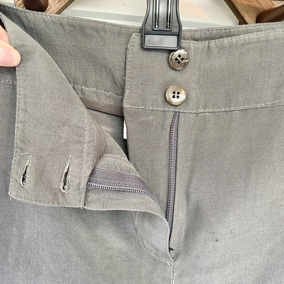 Armani Collezioni Gray Linen Wide Leg Pants Size 44/ US 8 Lightweight Summer - Image 4 of 4