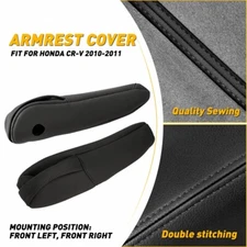 Fits 2010-2011 Honda CR-V CRV Leather Front Seat Armrest Replacement Cover Black