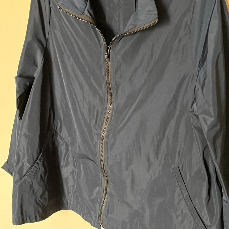 Sun Kim Navy Blue Zip Front Long Sleeve A-Line Polyester Jacket #ME173 Size XS - Image 4 of 4