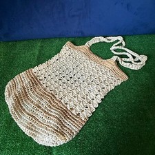 Zara Paper Straw Knitted Beige Boho Shoulder ...