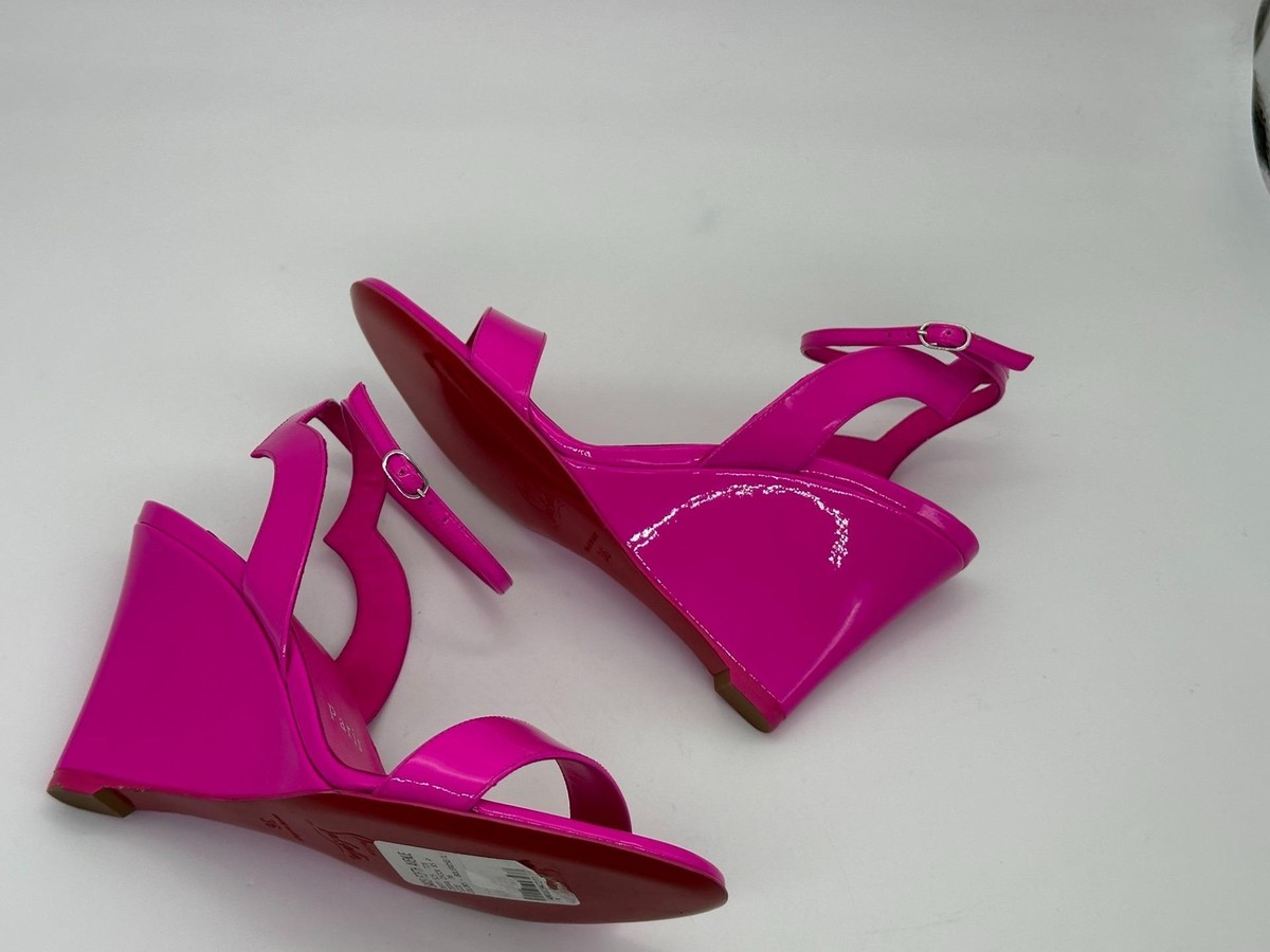 Christian Louboutin ZEPPA CHICK 85 Ankle Strap Wedge Heels