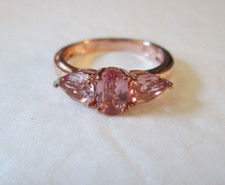 Blush Tourmaline Vermeil Rose Gold over Sterling Silver Ring Sz 5 1.25 ctw