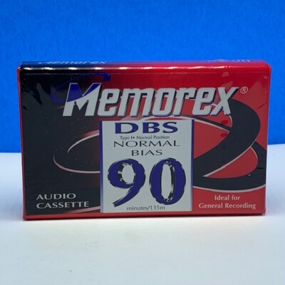 Memorex vintage audio cassette DBS 1997 memtek 90 minutes sealed new recording 1