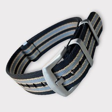 NATO Strap in verschiedenen Bandbreiten Uhr Armband sand grau schwarz gestreift