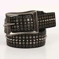 Real Leather Belt Heavy Metal Rivet Studded Waist Belt Unisex Punk Belt Handmade