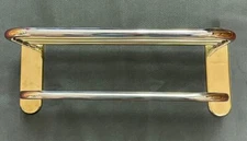 18" Towel Shelf with 1 Bar Polished Brass and Chrome
