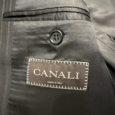 Canali Nordstrom Brown Label Black Striped Wool Blazer 60R(EU) Suit Jacket 