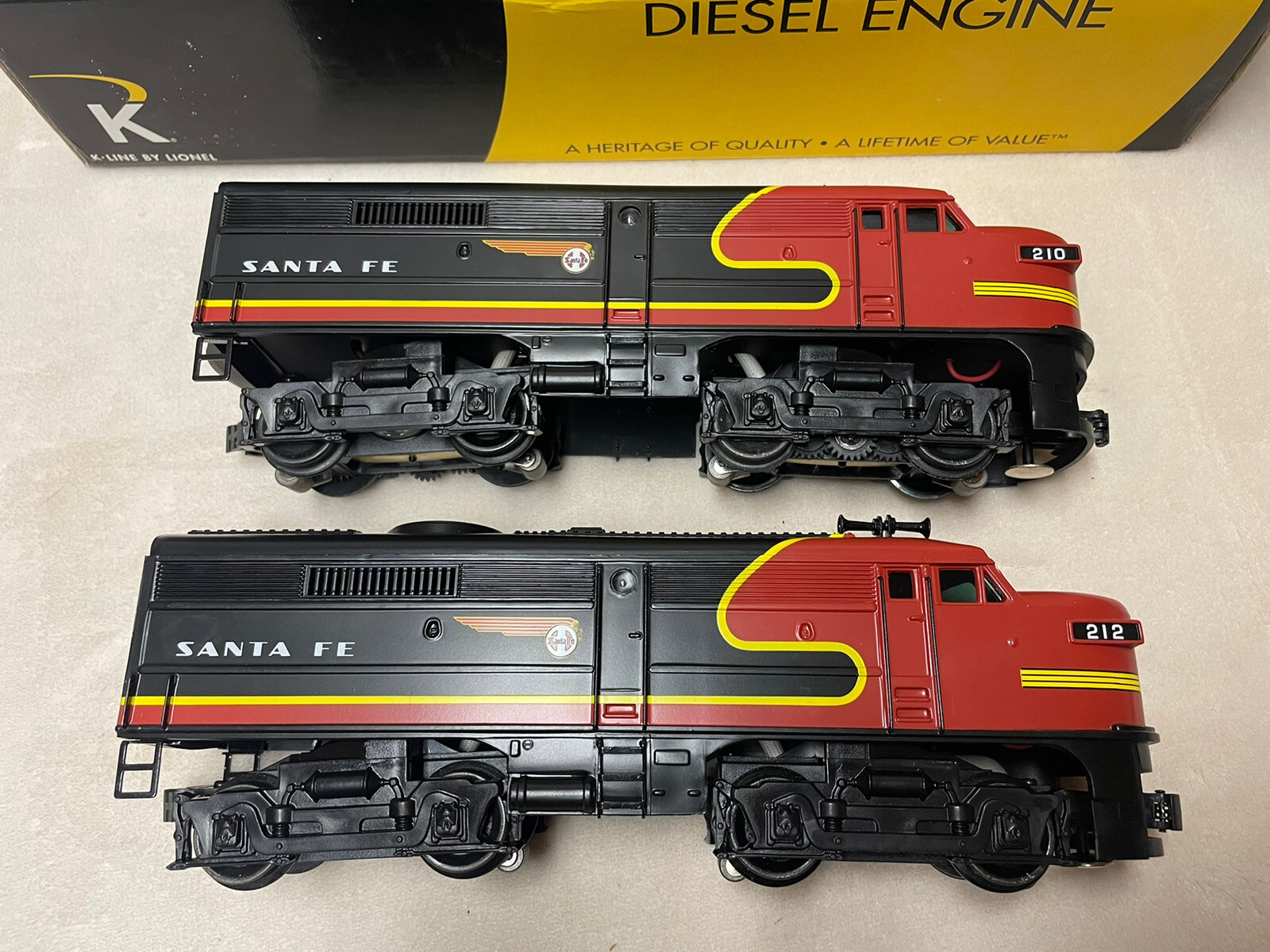 KLine 621458 + 21459 Santa Fe Black Midnight Chief Alco AA set