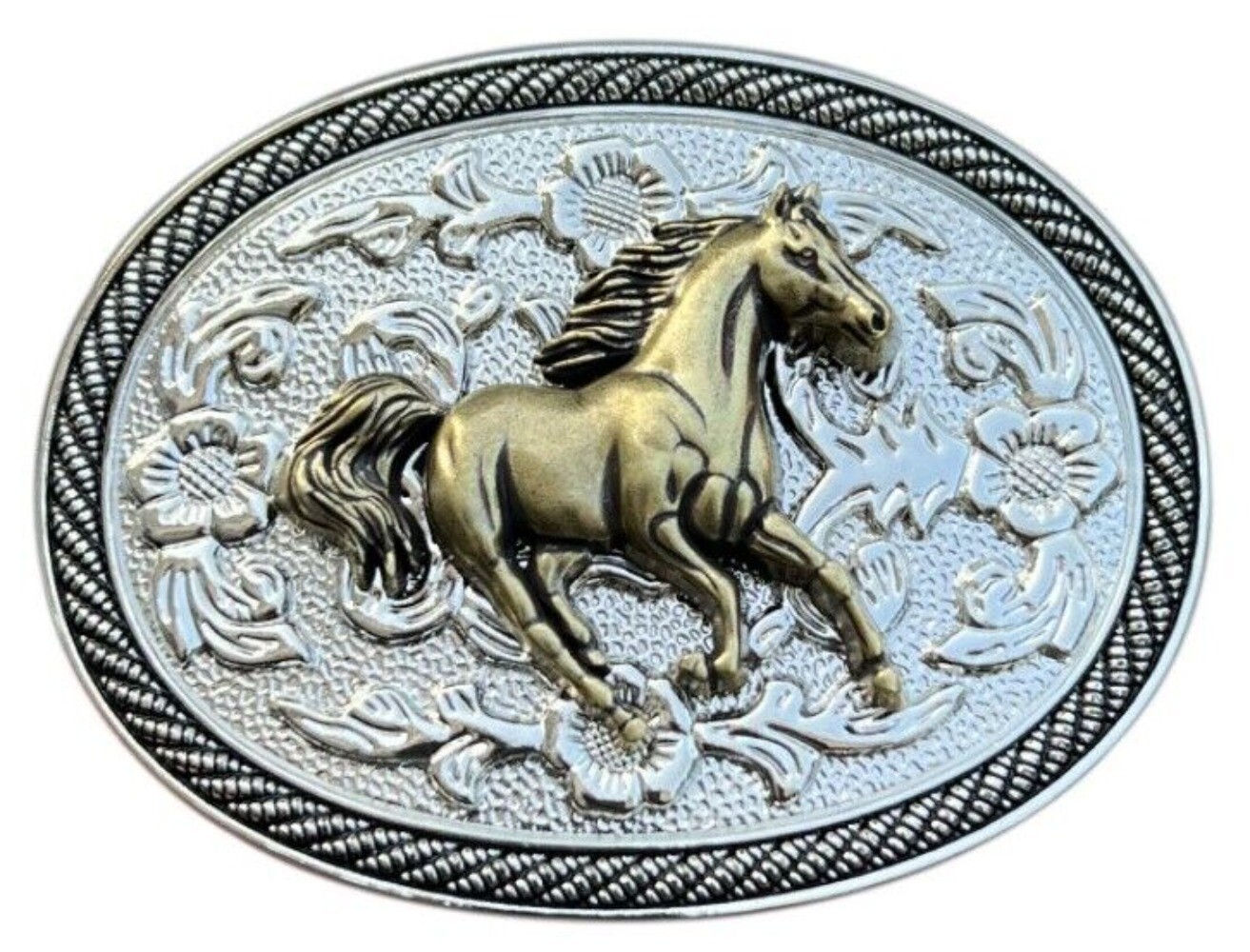 Running Wild Horse Belt Buckle Western Men's Vintage Style Cowboy Rodeo Wear
