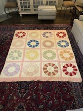 Dresden Plate Quilt 1940s Hand Pieced And Quilted