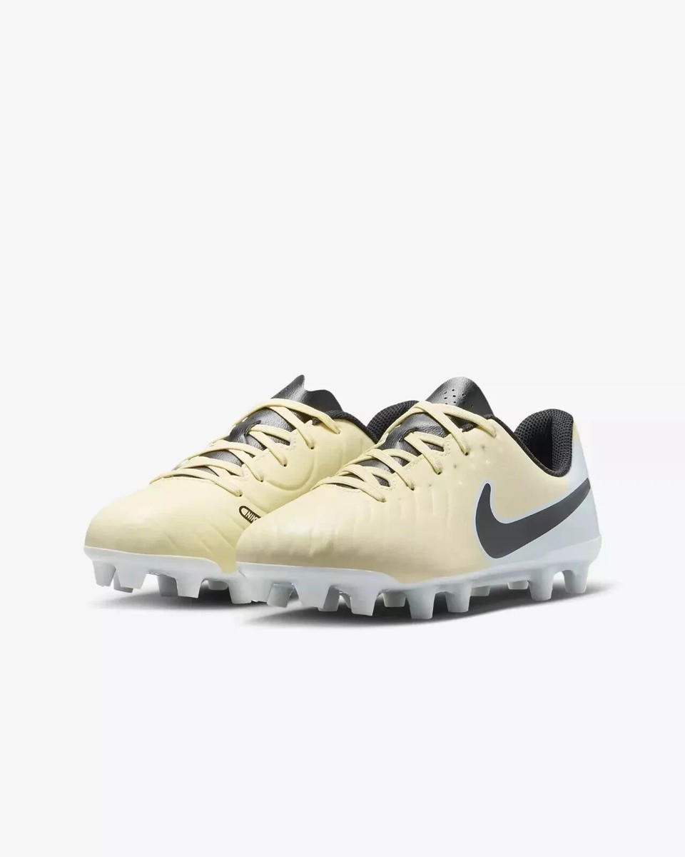Nike Jr. Tiempo Legend 10 Club FG/MG Lemonade Black Cleats Size 5Y