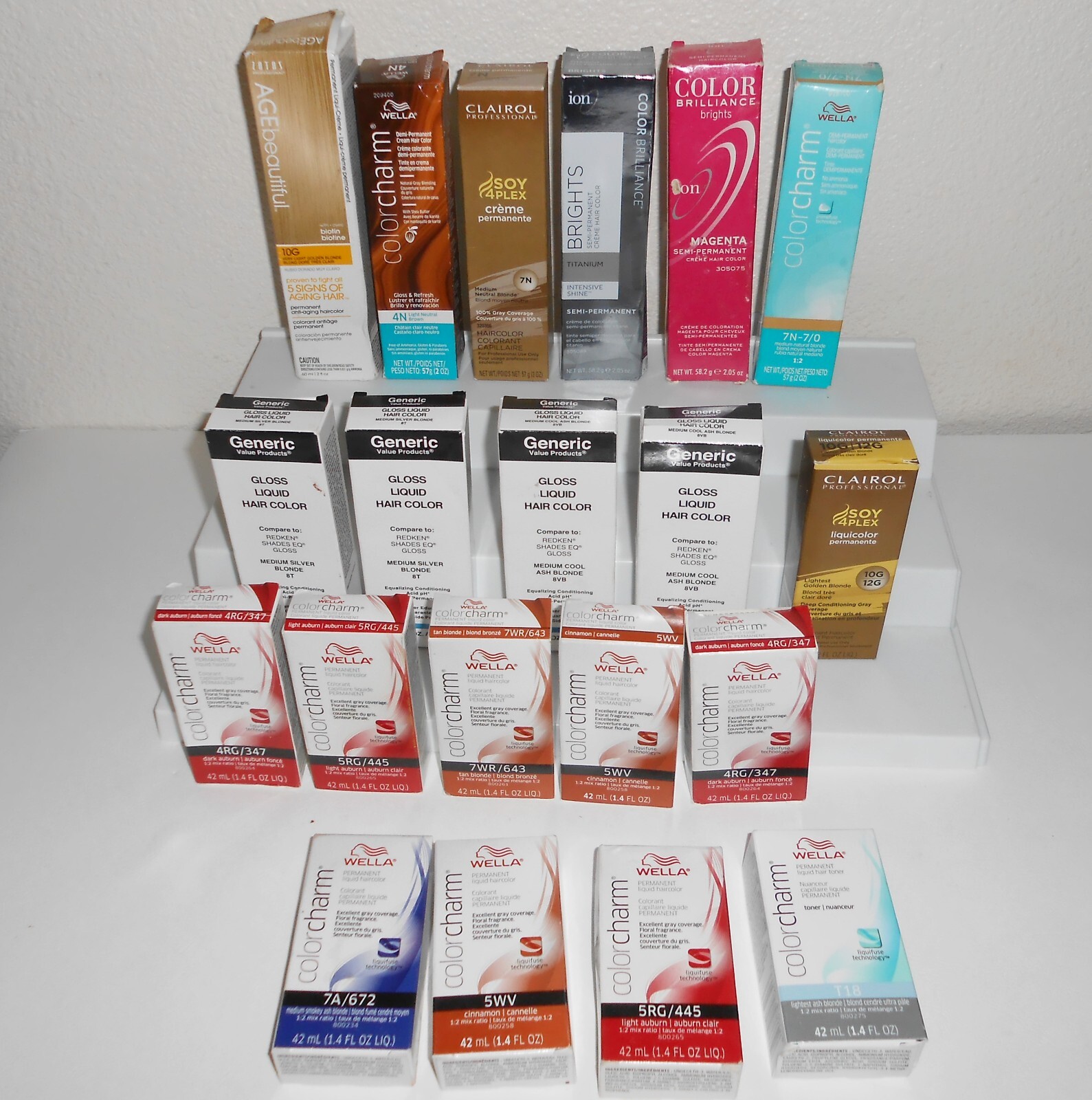 Dye Wholesale Lot Of 20 - Ion, Clairol, Wella Color Charm Zo