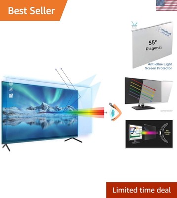 55 inch Anti-Blue Light TV Screen Protector. Damage Protection Panel 48.4 x 2...