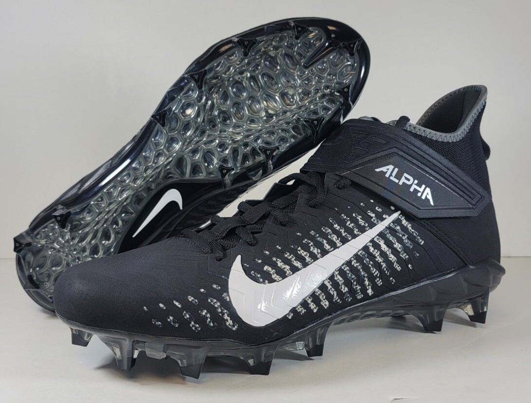 Nike Alpha Menace Pro 2 Mid Black/White Football Cleat Mens  display picture 3