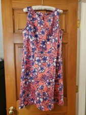 Talbots Floral Print Dress Women's 10 Pink Blue White